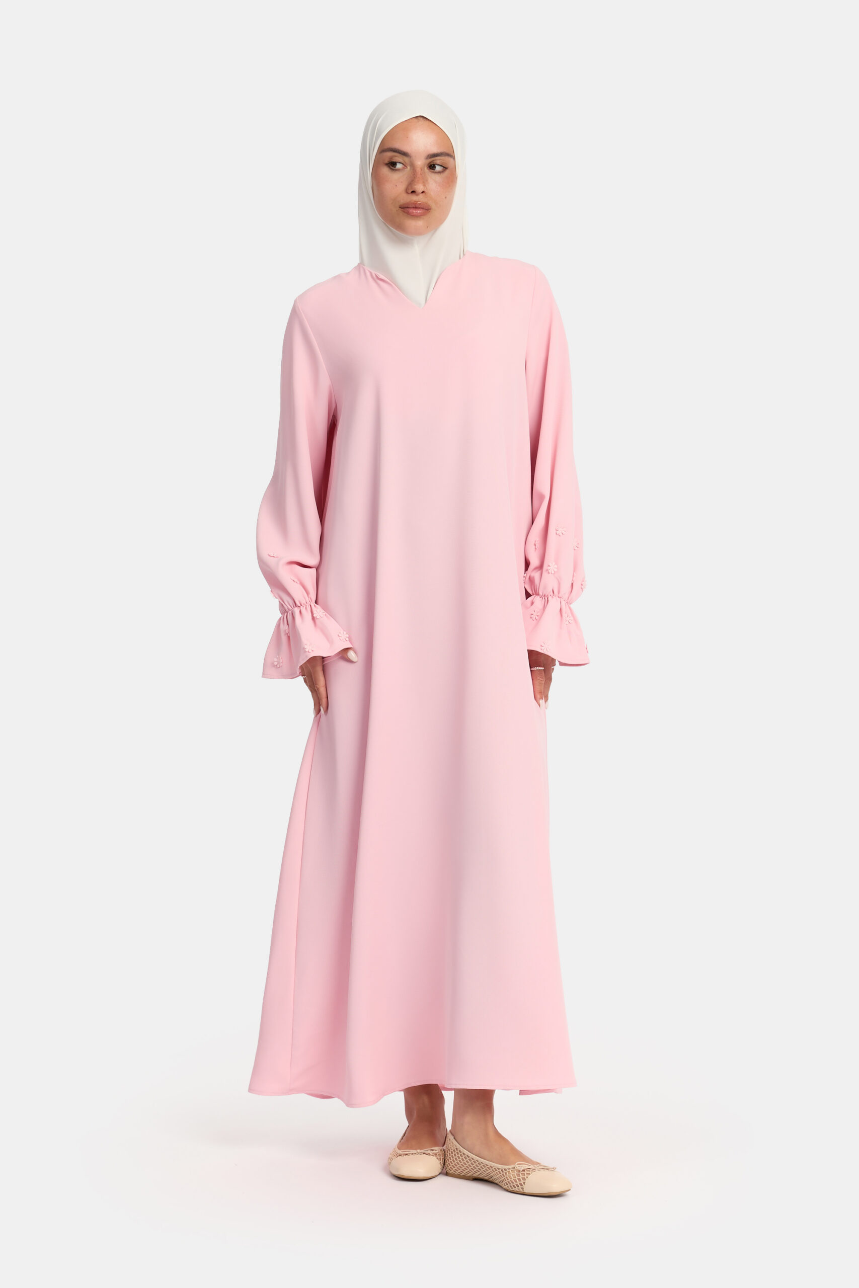 Embroidery abaya Dark Pink