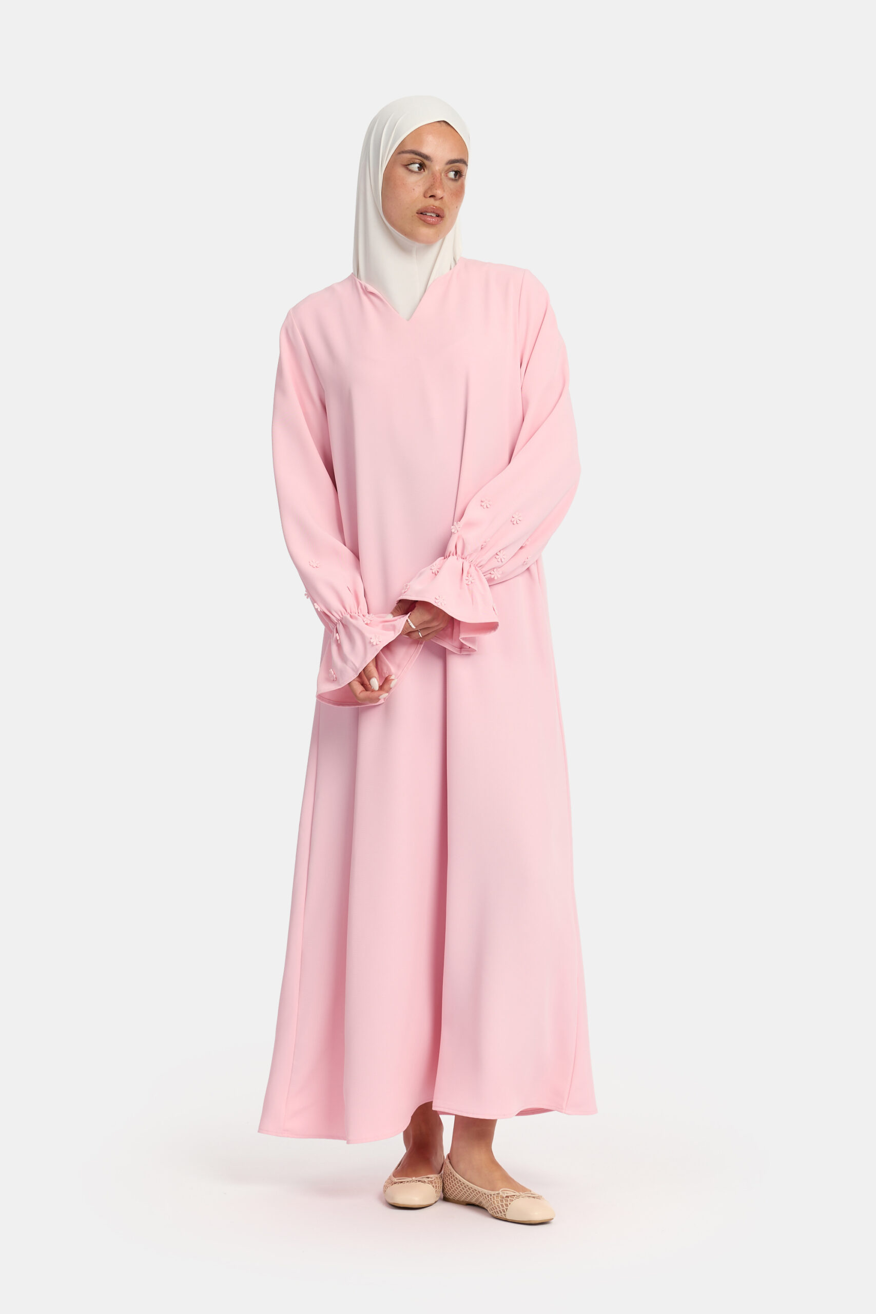 Embroidery abaya Dark Pink - Afbeelding 2
