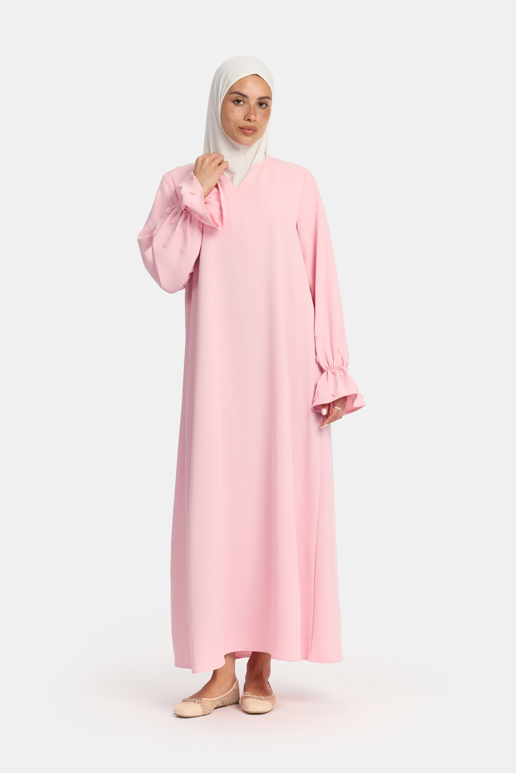 Embroidery abaya Dark Pink - Afbeelding 3