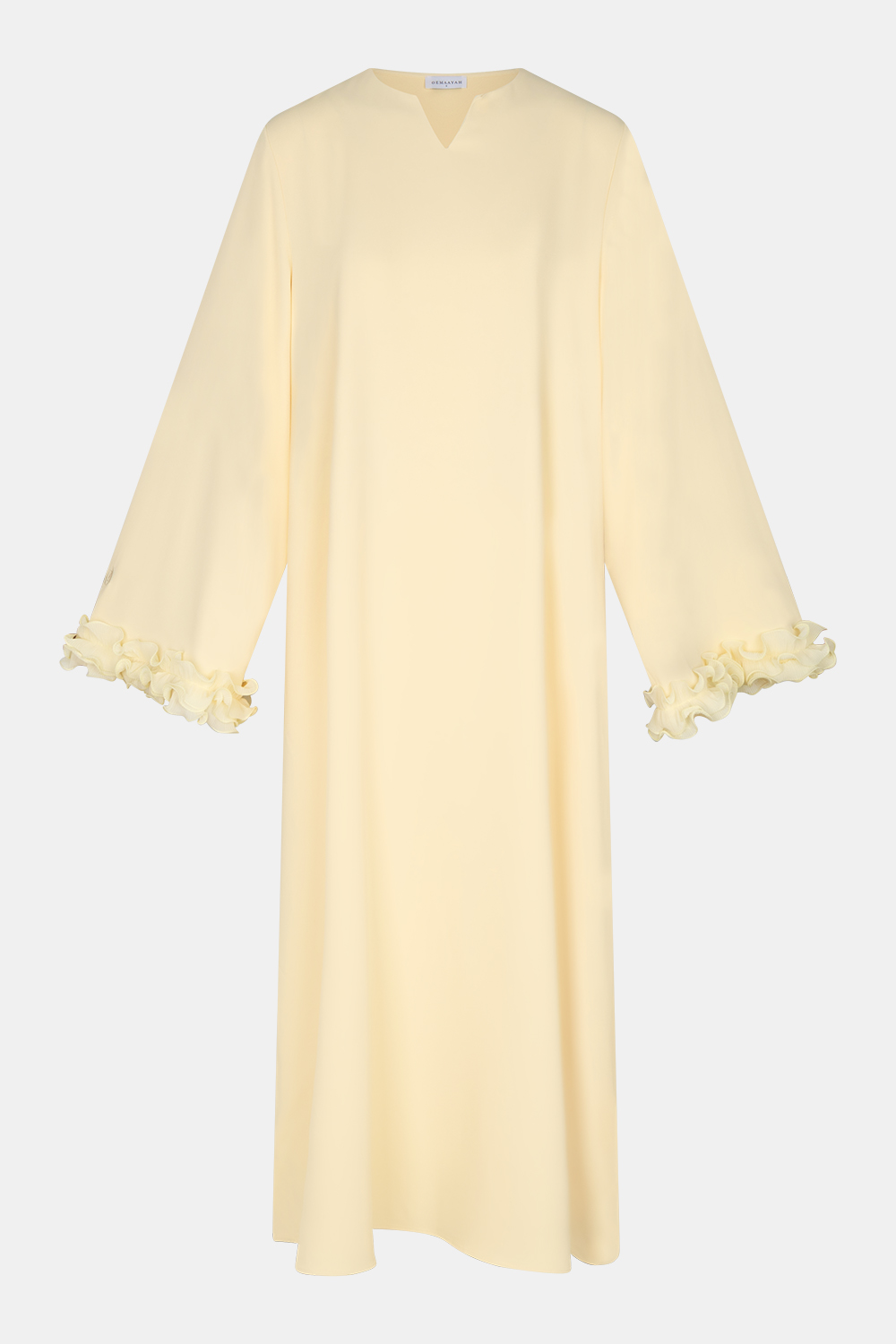 Wrinkle chiffon abaya Pastel Yellow