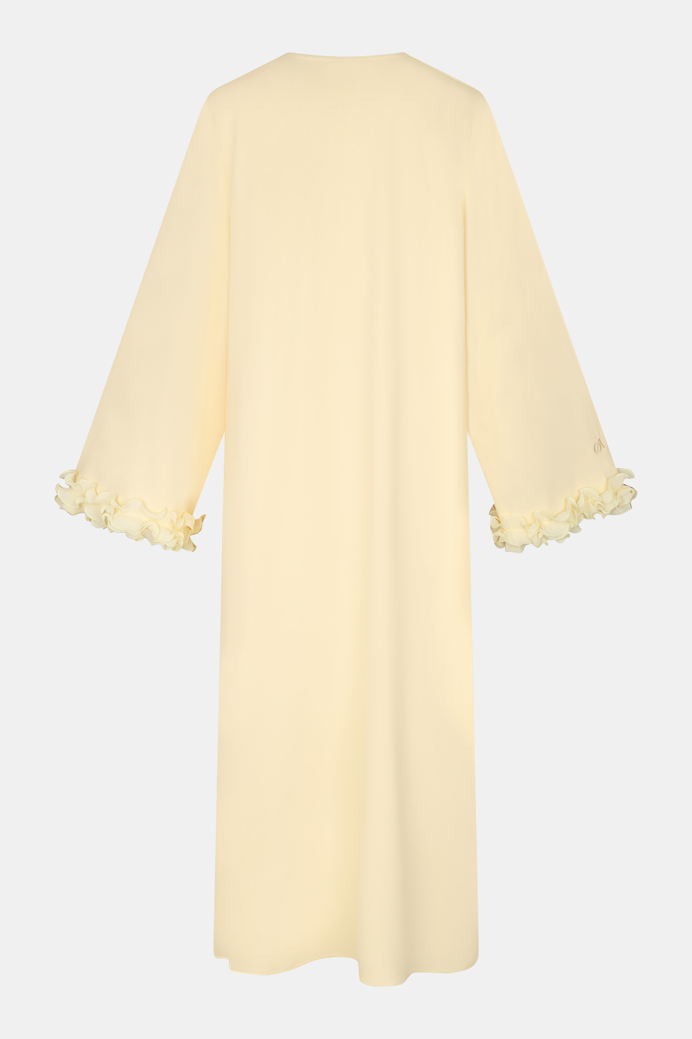 Wrinkle chiffon abaya Pastel Yellow - Afbeelding 2
