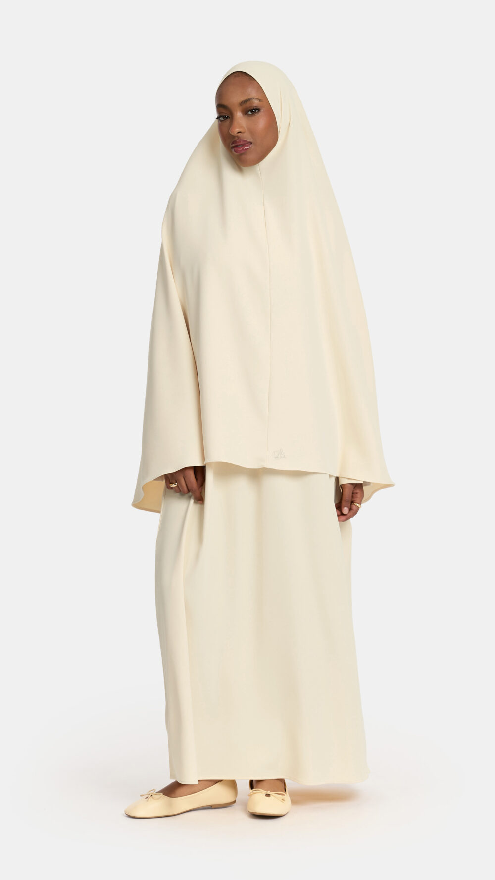 Khimar Double Cream (Embroidery)