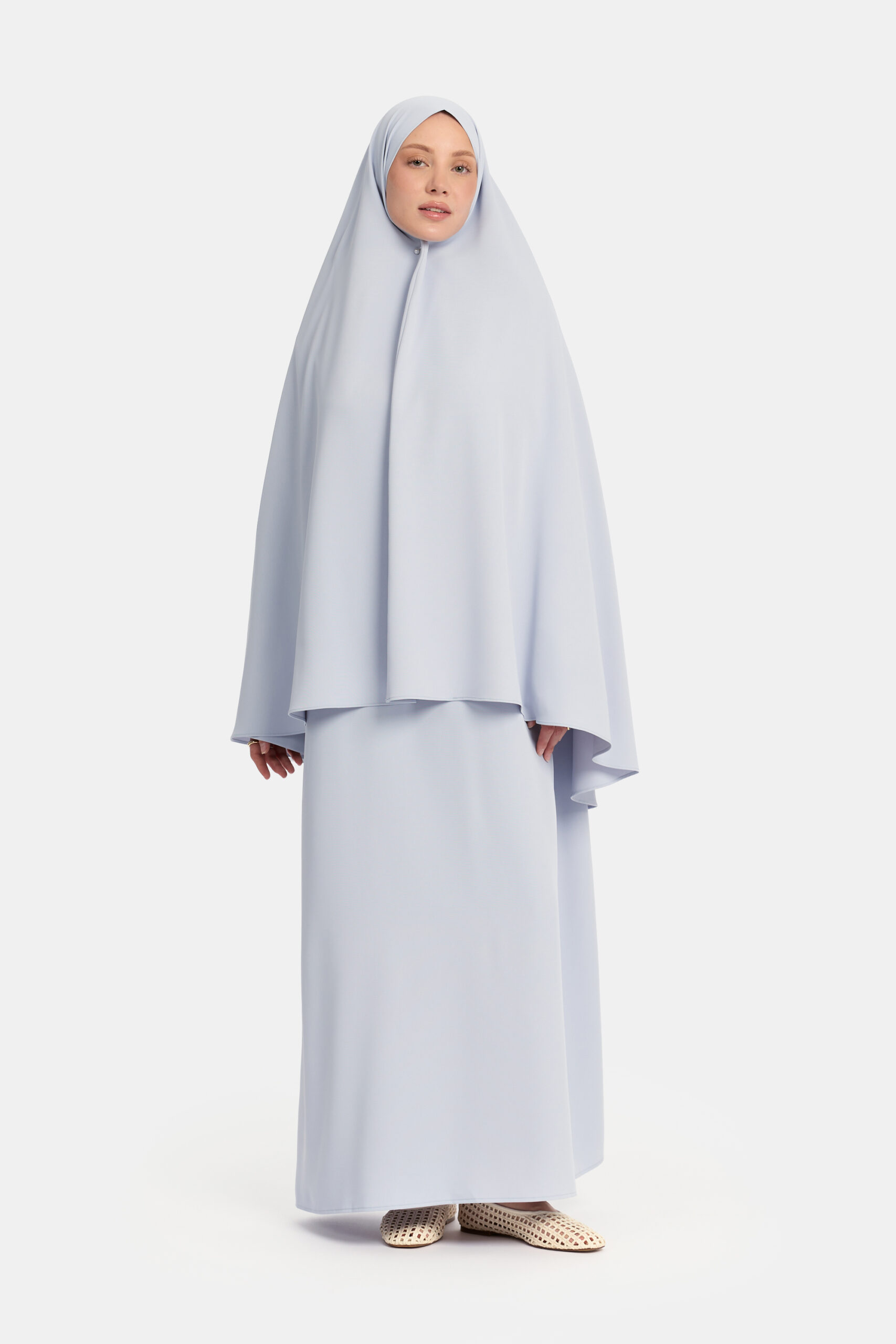 Khimar Soft Blue (Embroidery)