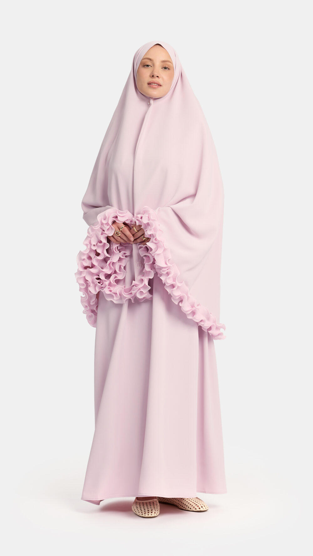 Wrinkle chiffon khimar Lilac