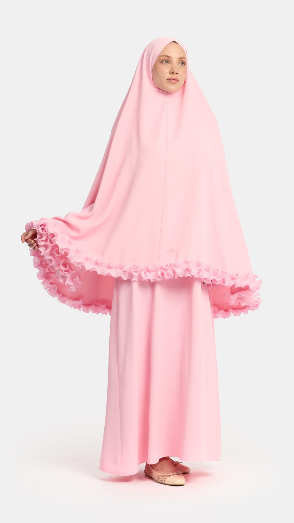 Wrinkle chiffon khimar Dark Pink