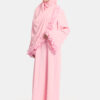 Wrinkle chiffon abaya Dark Pink