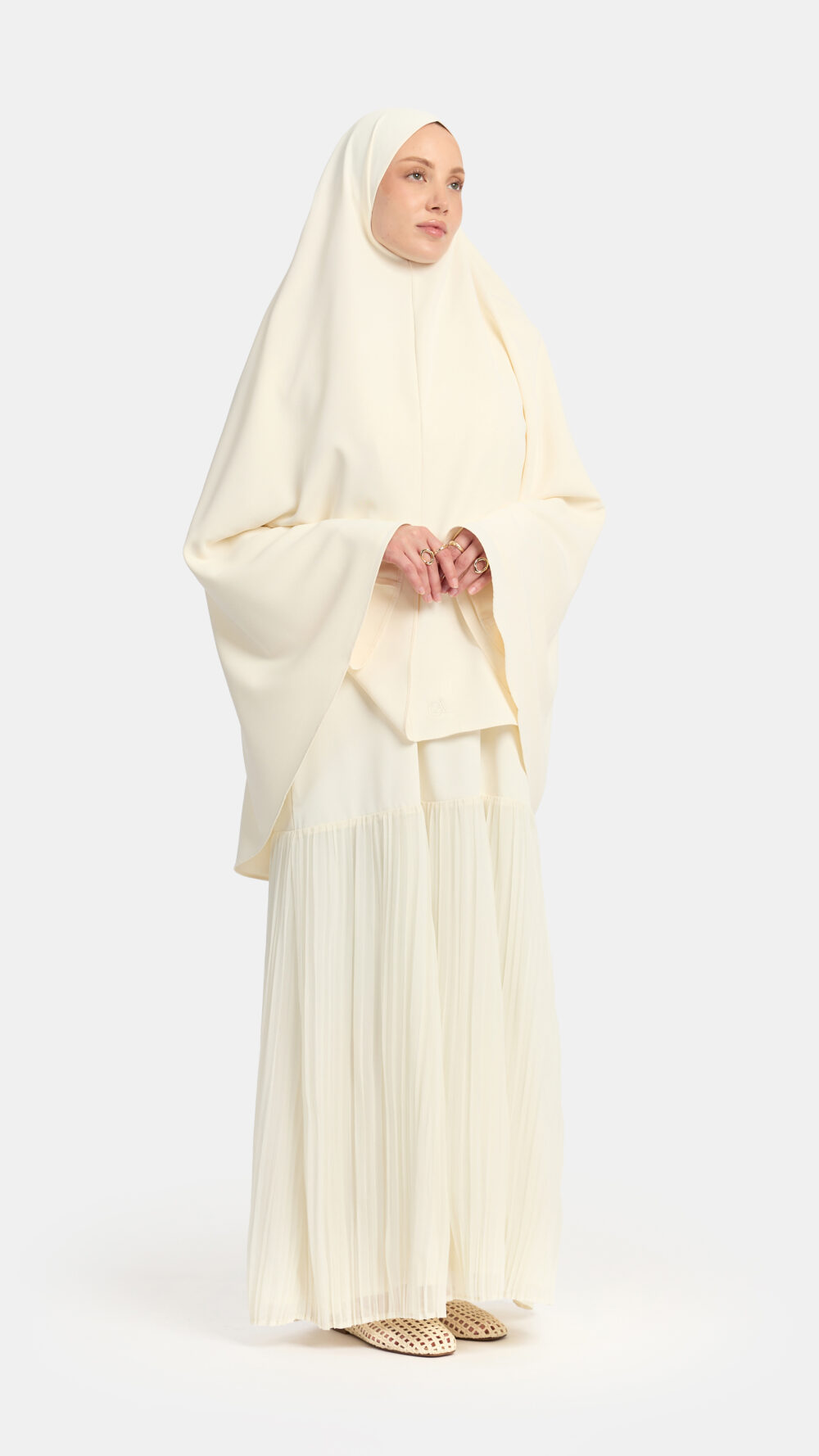 Khimar Cream (Pleated skirt) - Afbeelding 2