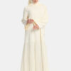 Pleated skirt abaya Cream