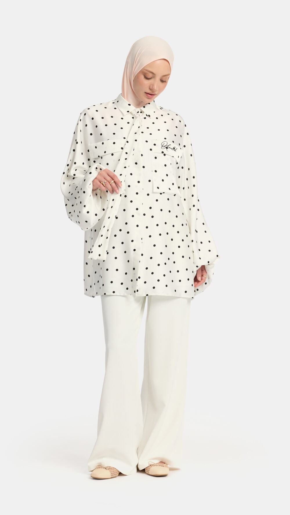 Soft dot Belle Allure twinset White