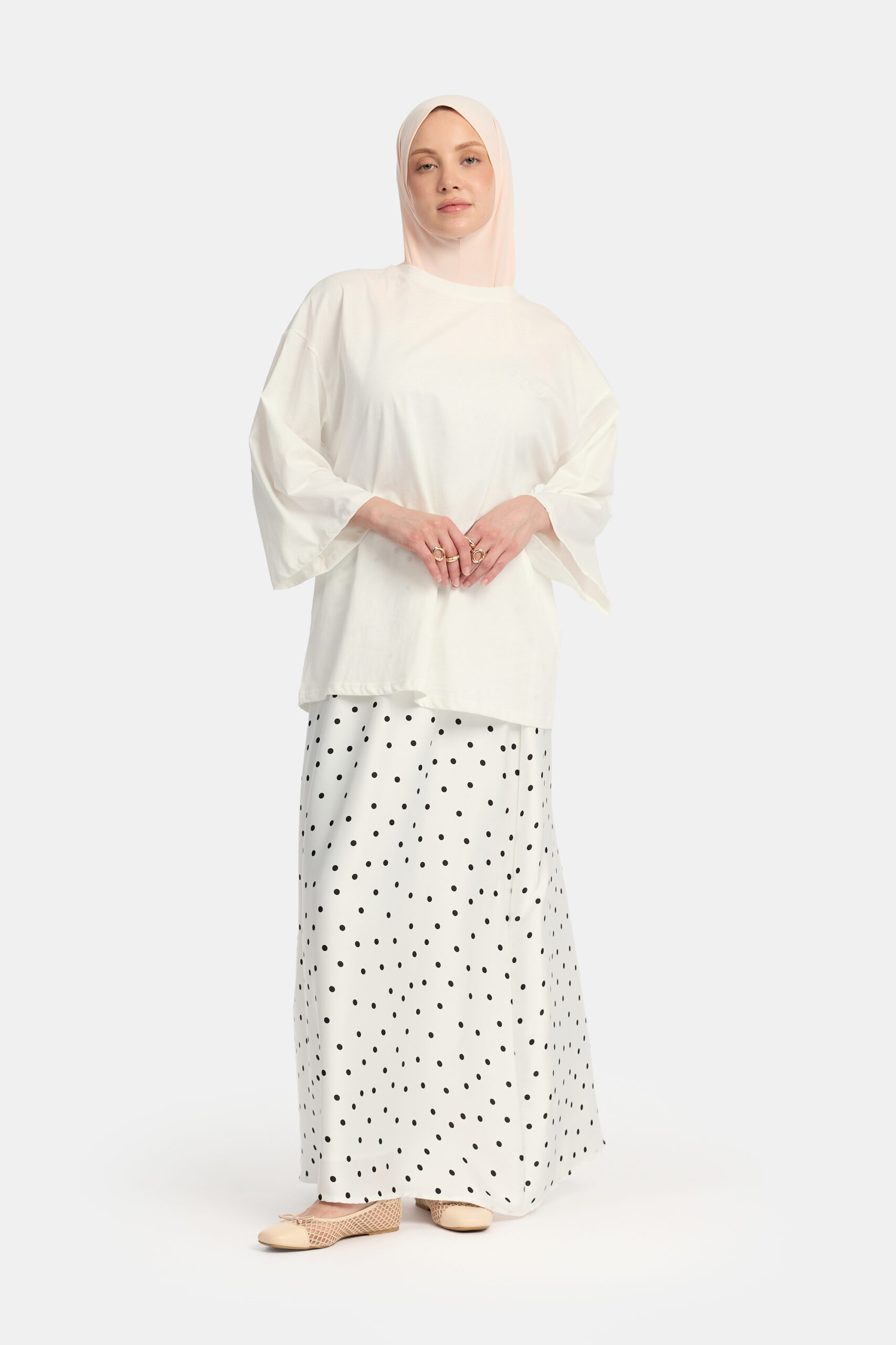 Soft dot Skirt White