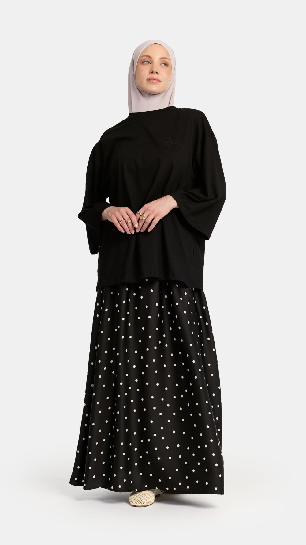 Soft dot Skirt Black