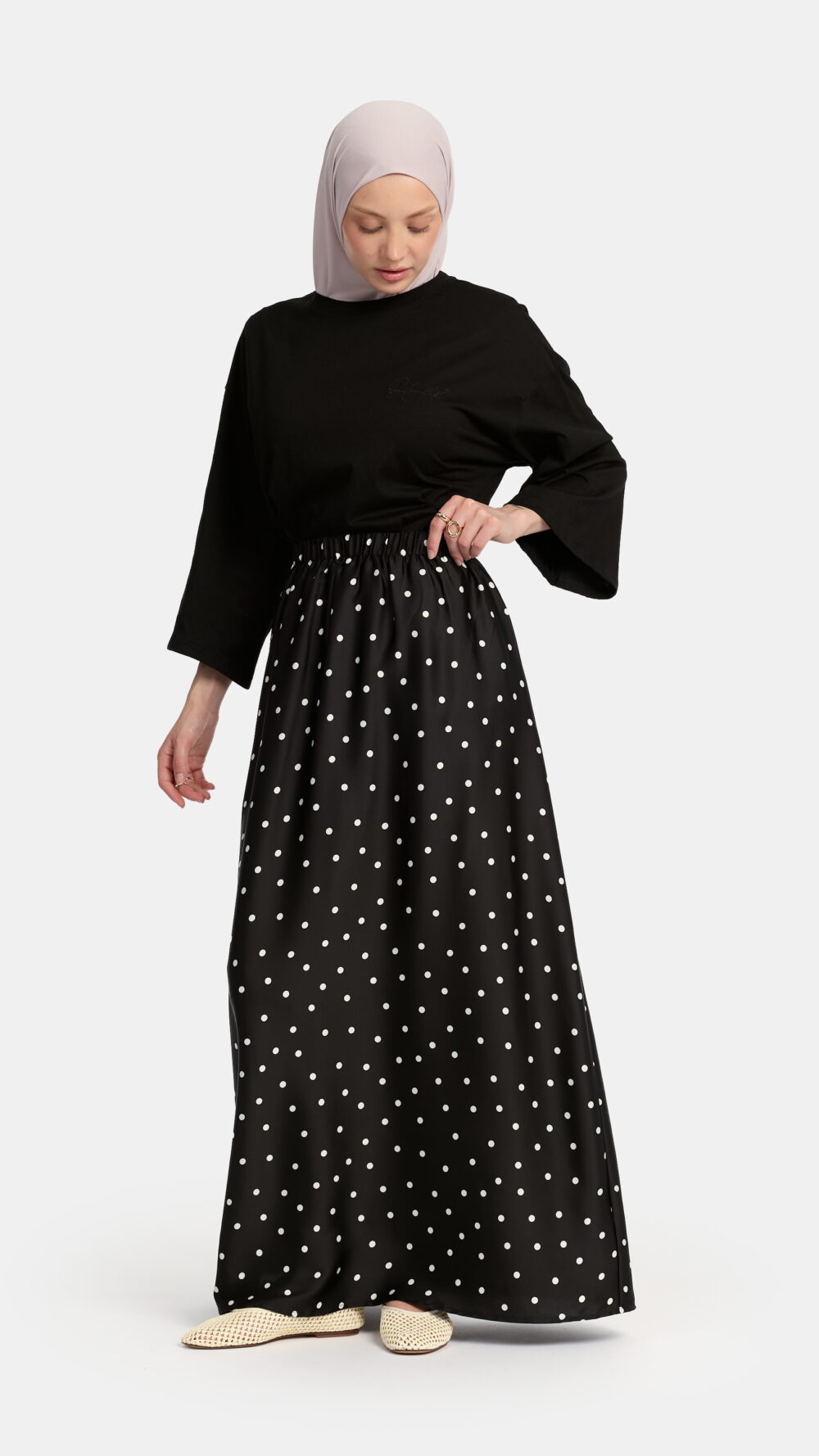 Soft dot Skirt Black - Afbeelding 2